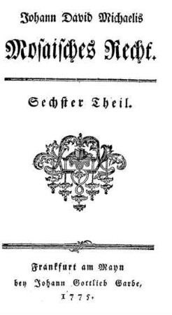 In: Mosaisches Recht ; Band 6