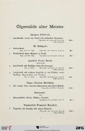 Ölgemälde alter Meister (Nr. 1-70)