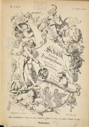 Schalk : Blätter für Witz und Humor, 1878/79, Nr. 1 - 42