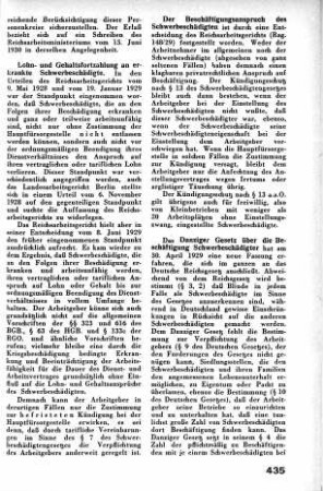Das Danziger Gesetz über die Beschäftigung Schwerbeschädigter [Kriegsbeschädigten- und Kriegshinterbliebenenfürsorge ]