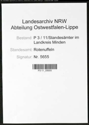 Sterberegister Standesamt Rothenuffeln