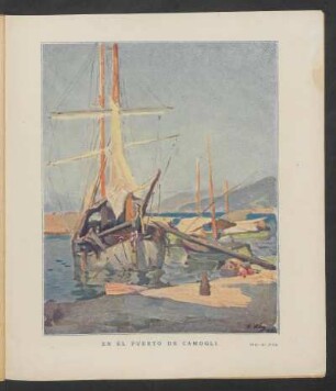 "En el puerto de Camogli", óleo de Alice