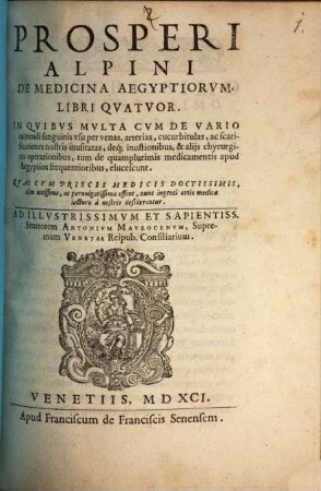 De medicina Aegyptiorum : libri IV.