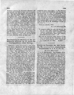 Zusätze zur Recension des 2ten Bandes des Meuselschen ausgestorbenen Deutschlandes in d. L. Z. No. 61.