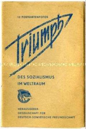 Postkartenhülle für 12 Postkarten "Triumph des Sozialismus im Weltraum"