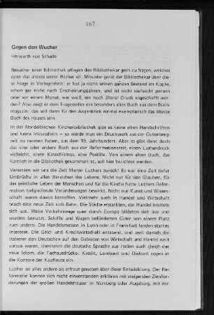 Gegen den Wucher