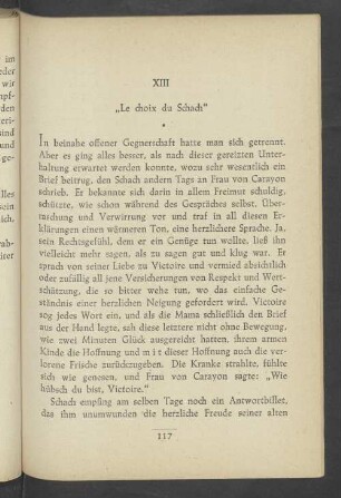 XIII "Le choix du Schach"