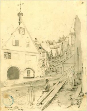 Schiltach Rathaus mit Blick in die Schloßbergstraße