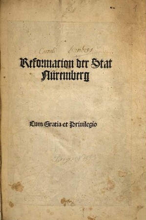 Reformacion der Stat Nüremberg