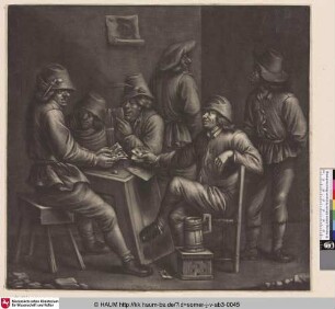 [Kartenspielende Bauern; Six peasants in an interior]