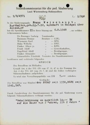 Weisshaupt, Franz