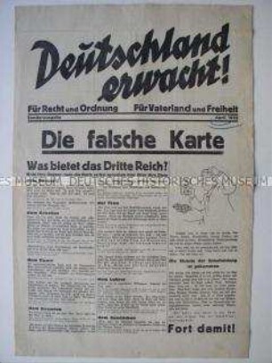 Illustrierter Sonderdruck zur Reichstagswahl im April 1932 mit Anti-Nazi-Karikaturen