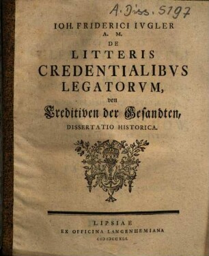 De litteris credentialibus legatorum
