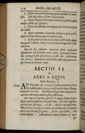 Sectio II de Aere & Aquis.