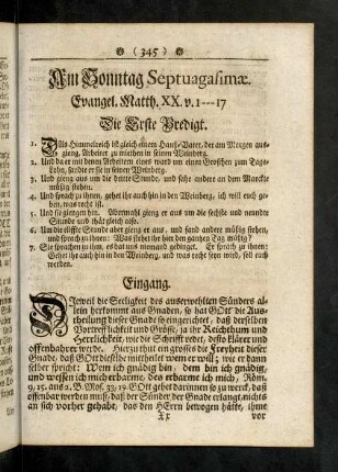 345-385, Am Sonntag Septuagesimae