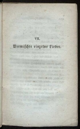 VII. Vermischte einzelne Lieder
