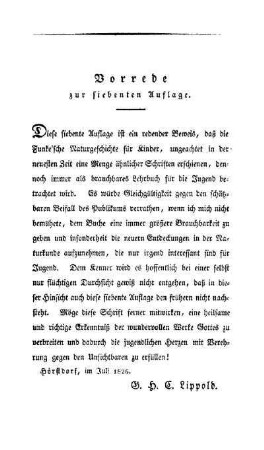 Vorrede zur siebenten Auflage