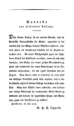 Vorrede zur siebenten Auflage