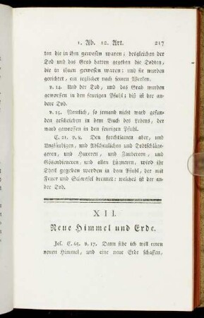 XII. Neue Himmel und Erde.