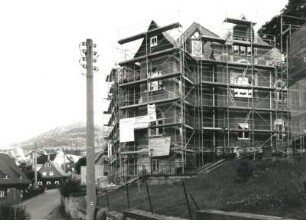 Waltersdorf. Gasthaus "Zur Lausche" (eingerüstet), Hauptstraße 60 (um 1900). Straßenansicht