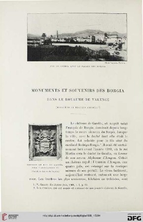 3. Pér. 39.1908: Monuments et souvenirs des Borgia dans le Royaume de Valence, 2