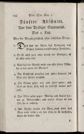Fünfter Abschnitt. Aus dem Prediger Salomonis.