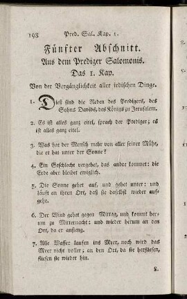 Fünfter Abschnitt. Aus dem Prediger Salomonis.