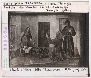 Piero dei Franceschi (Piero della Francesca): Wunder des hl. Antonius von Padua. Altar aus Perugia. Perugia, Pinakothek