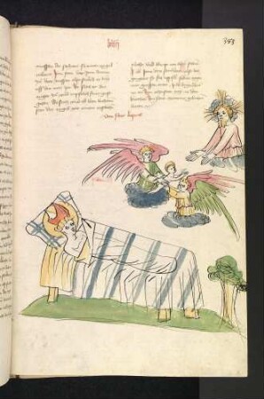 Engel geleiten die Seele des verstorbenen Bischofs Lupus von Troyes in den Himmel