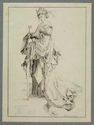 Die heilige Katharina mit Krone und Schwert