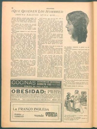 ¿Que quieren los hombres? : Jobyna Ralston opina que...