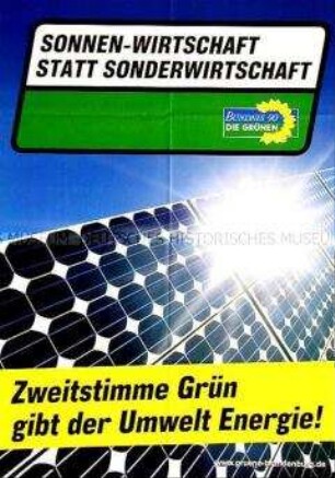 Plakat von Bündnis 90/Die Grünen zur Landtagswahl in Brandenburg 2004