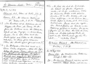 Handschriftliche Notizen aus verschiedenen Zeitungsartikeln