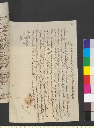 Brief von Rußland, Maria Fjodorowna Zarin von an Goethe, Johann Wolfgang von