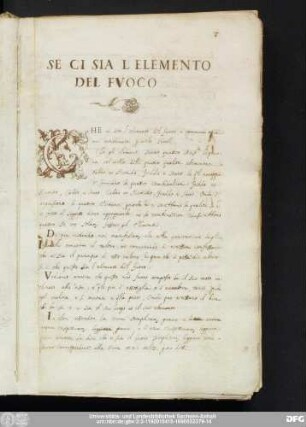 Se Ci Sia L' Elemento Del Fuoco