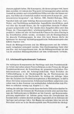 2.2. Arbeitsnachfragebestimmende Tendenzen