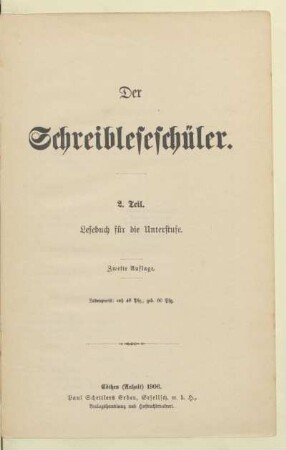 Teil 2, [Schülerband]: Lesebuch für die Unterstufe