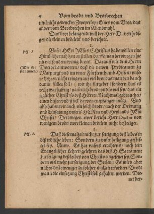 Vom brodt und Brotbrechen