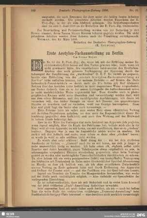 Erste Acetylen-Fachausstellung zu Berlin