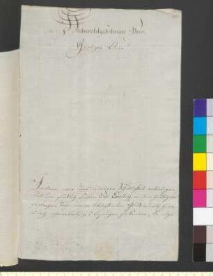 Brief von Tennstedt, Der Rat (Friedrich Ernst Konstanz Topf) an Goethe, Johann Wolfgang von