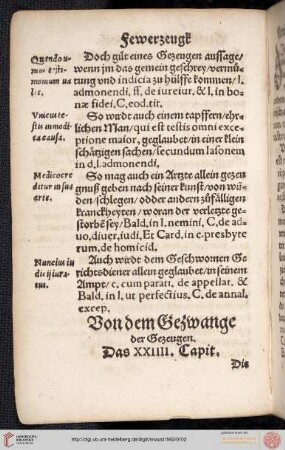 XXIV. Capittel: Von dem Gezwange der Gezeugen