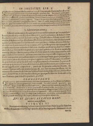 Qui Et Quibus Ex Causis Manumittere non possunt. Titulus VI.