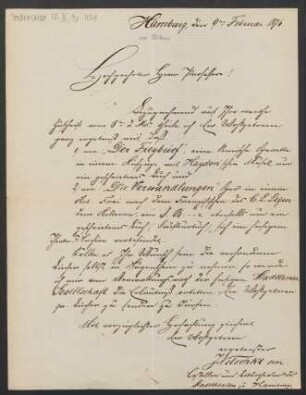Brief an Friedrich Wilhelm Jähns : 09.02.1876