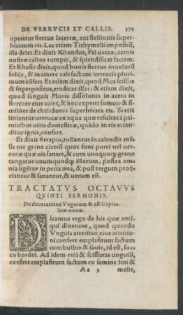 Tractatus Octavus Quinti Sermonis.