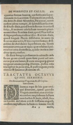 Tractatus Octavus Quinti Sermonis.