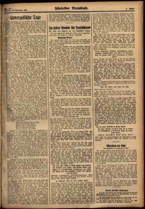 Zweite Ausgabe vom Montag, den 10. September 1934.