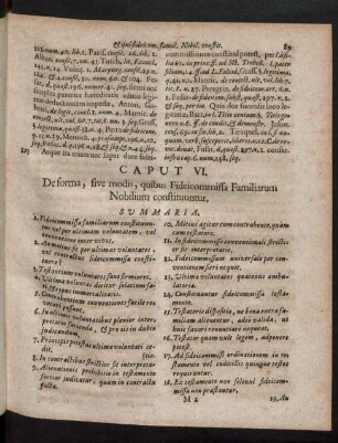 Caput VI. De forma, sive modis, quibus Fideicommissa Familiarum Nobilium constituuntur