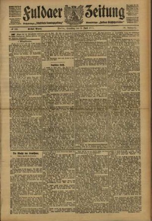 Erste Ausgabe vom Samstag, den 03. Juni 1911.