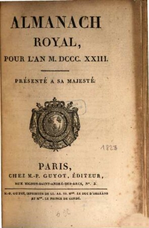 Almanach royal. 1823