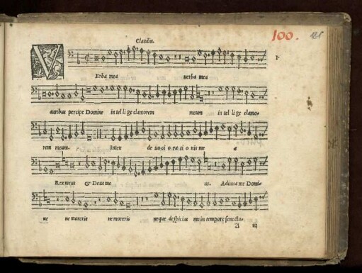 1. [= 100.] Verba mea auribus